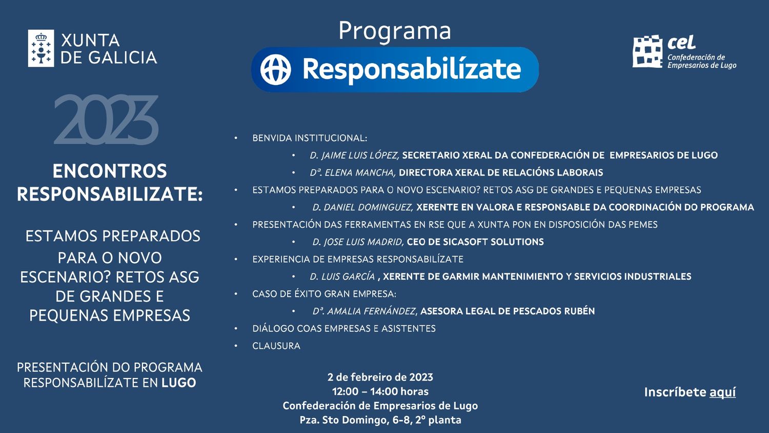 ENCONTRO RESPONSABILÍZATE EN LUGO: RETOS ASG DE GRANDES E PEQUENAS EMPRESAS